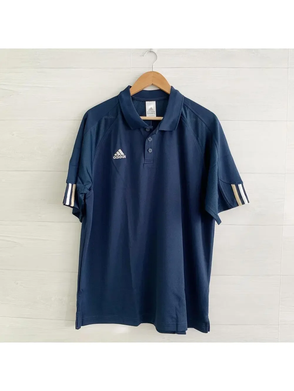 NWT adidas - Climacool Training Team Colors short sleeve Polo Sandstorm, L